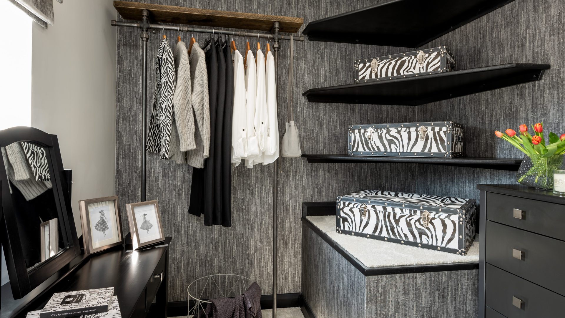 Luxury new build house walk in wardrobe