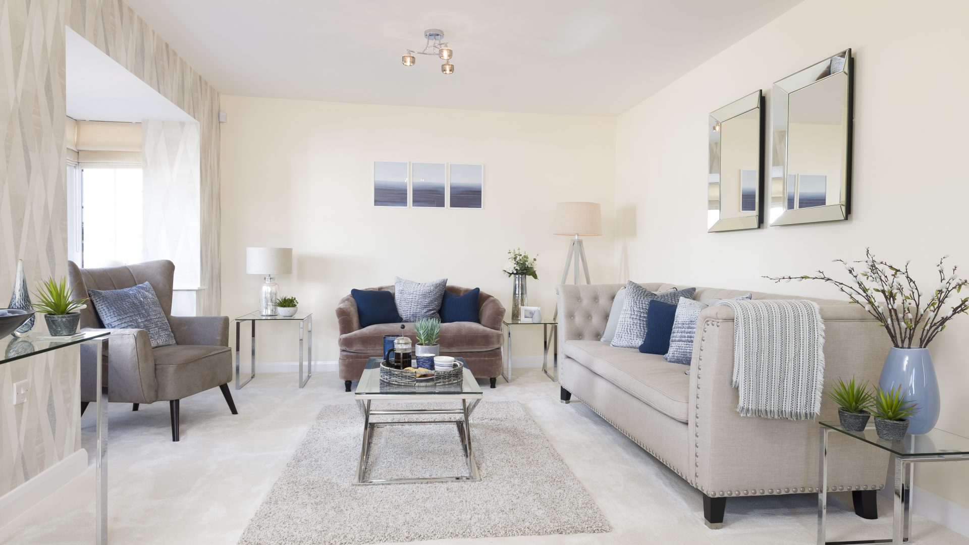 Luxury new build house living room