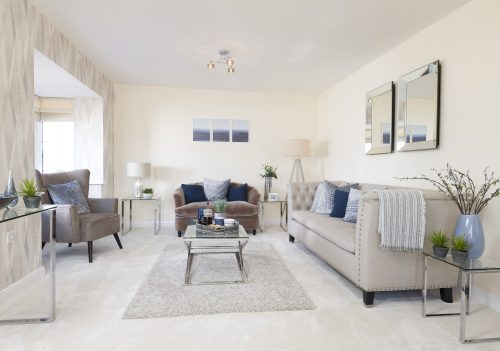 Luxury new build house living room