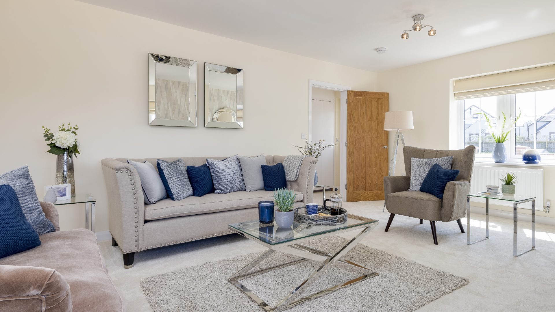 Luxury new build house living room