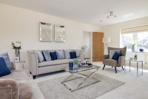 Luxury new build house living room