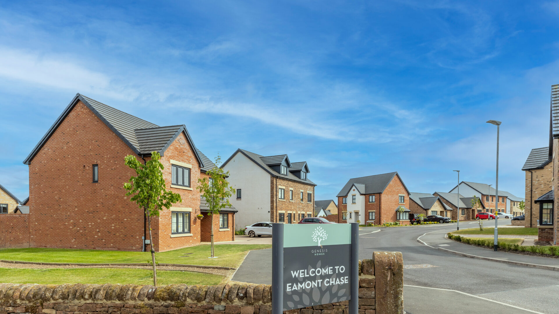 Street scene of Genesis Homes' development, Eamont Chase in Penrith