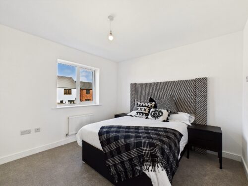 The bedroom in The Derwent house type at Farries Field, Stainburn