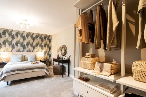 Master bedroom with dressing area in a Genesis Homes new build house