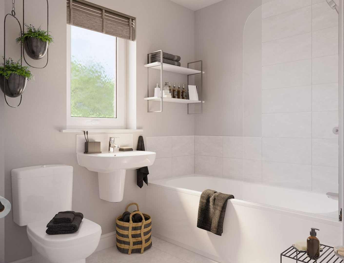 CGI of a bathroom in a Genesis home