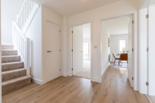The Aspley hallway - new build home, Russell Armer by Genesis Homes