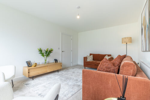 The Aspley lounge - new build home, Russell Armer by Genesis Homes