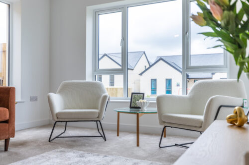 The Aspley lounge - new build home, Russell Armer by Genesis Homes