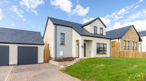 Exterior image of the 3-bedroom Aspley at Olive Green View, a new build development in Halton - Russell Armer by Genesis Homes