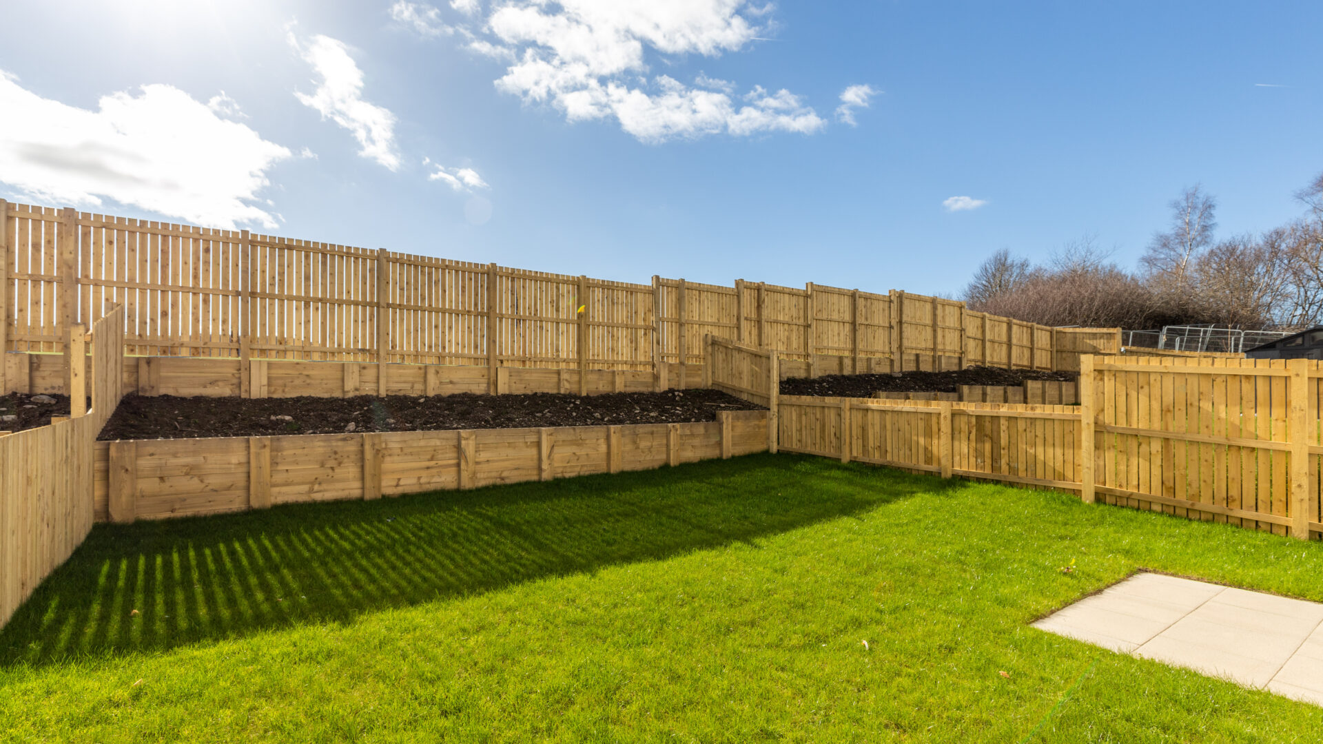 The rear garden in The Clawthorpe house type - Genesis Homes