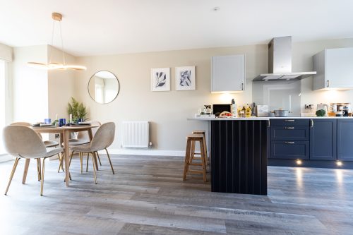 Open plan kitchen/dining area in a Genesis Homes new build house