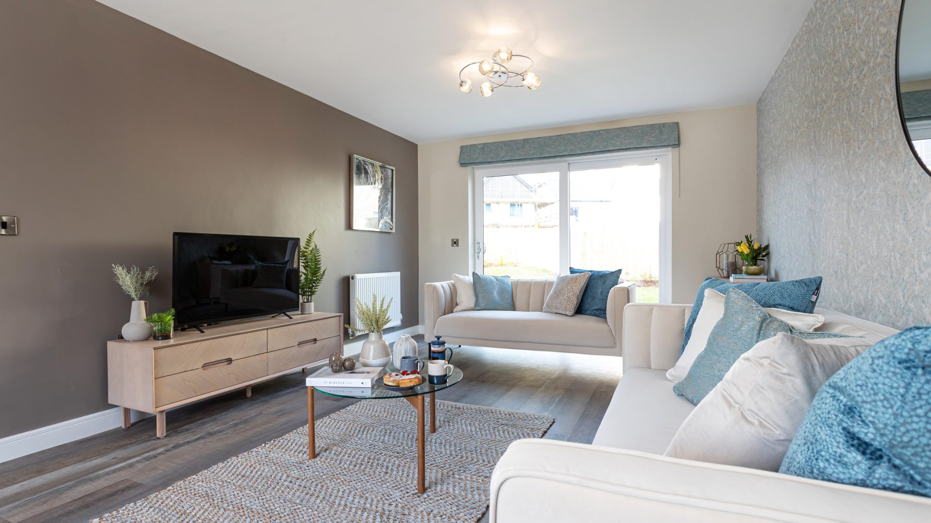 Luxury new build house living room