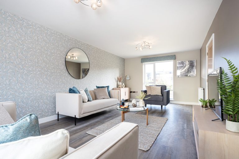 Luxury new build house living room