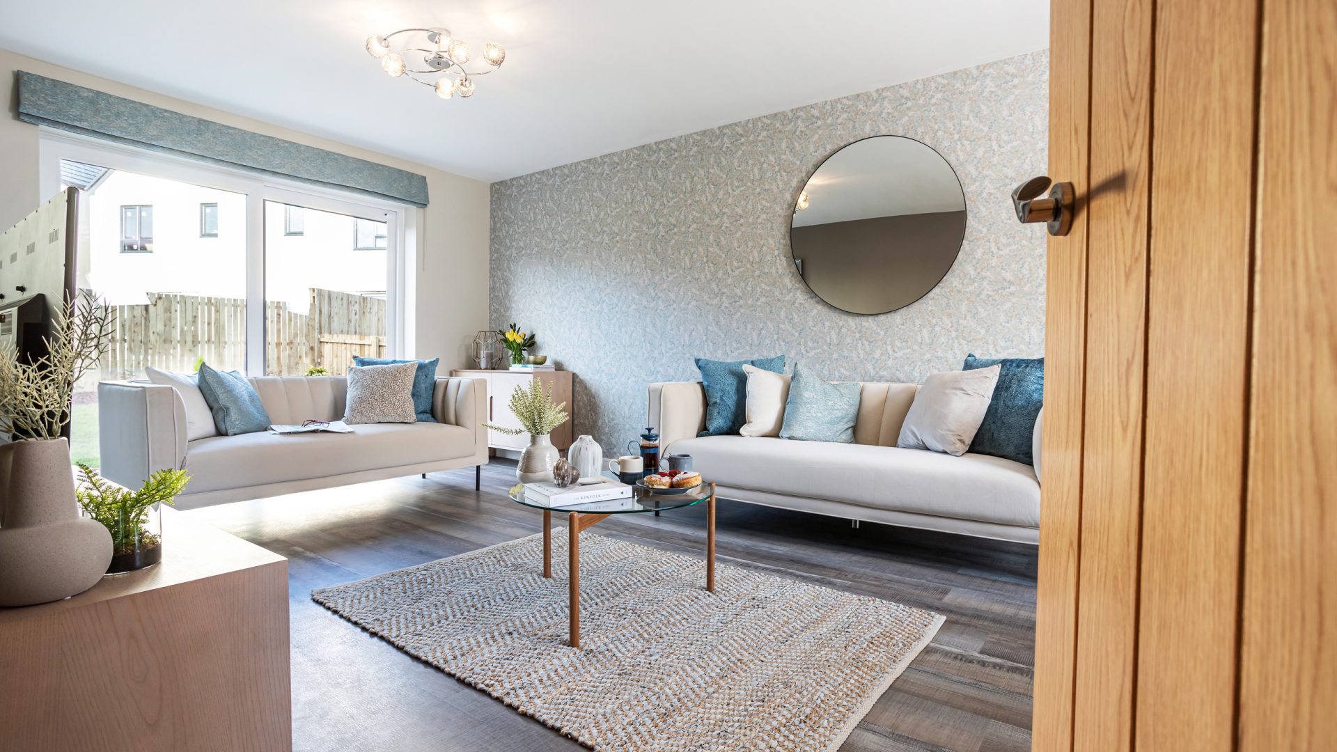 Luxury new build house living room