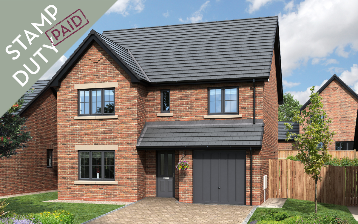 The Eden external CGI image with Stamp Duty Paid sticker