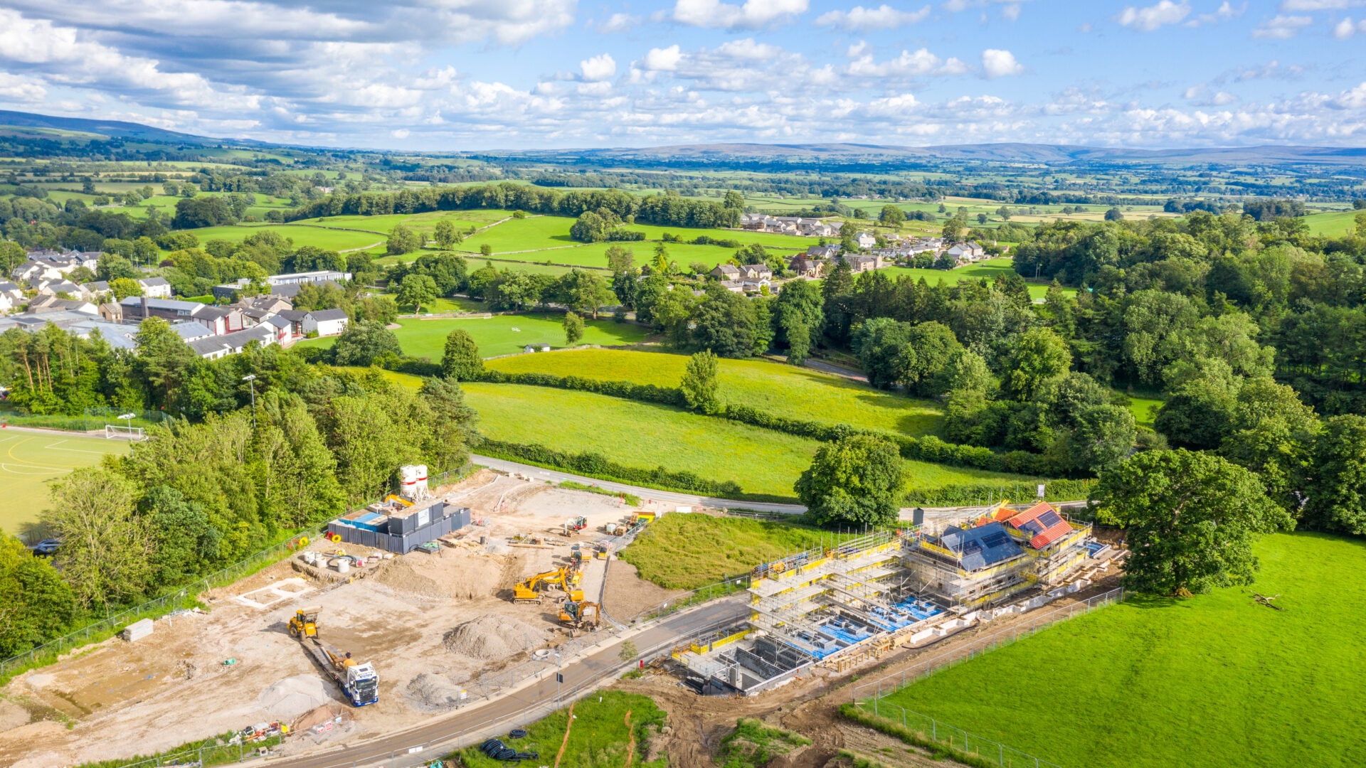 Drone footage of Lunesdale Rise in Kirkby Lonsdale - New build development - Russell Armer by Genesis Homes