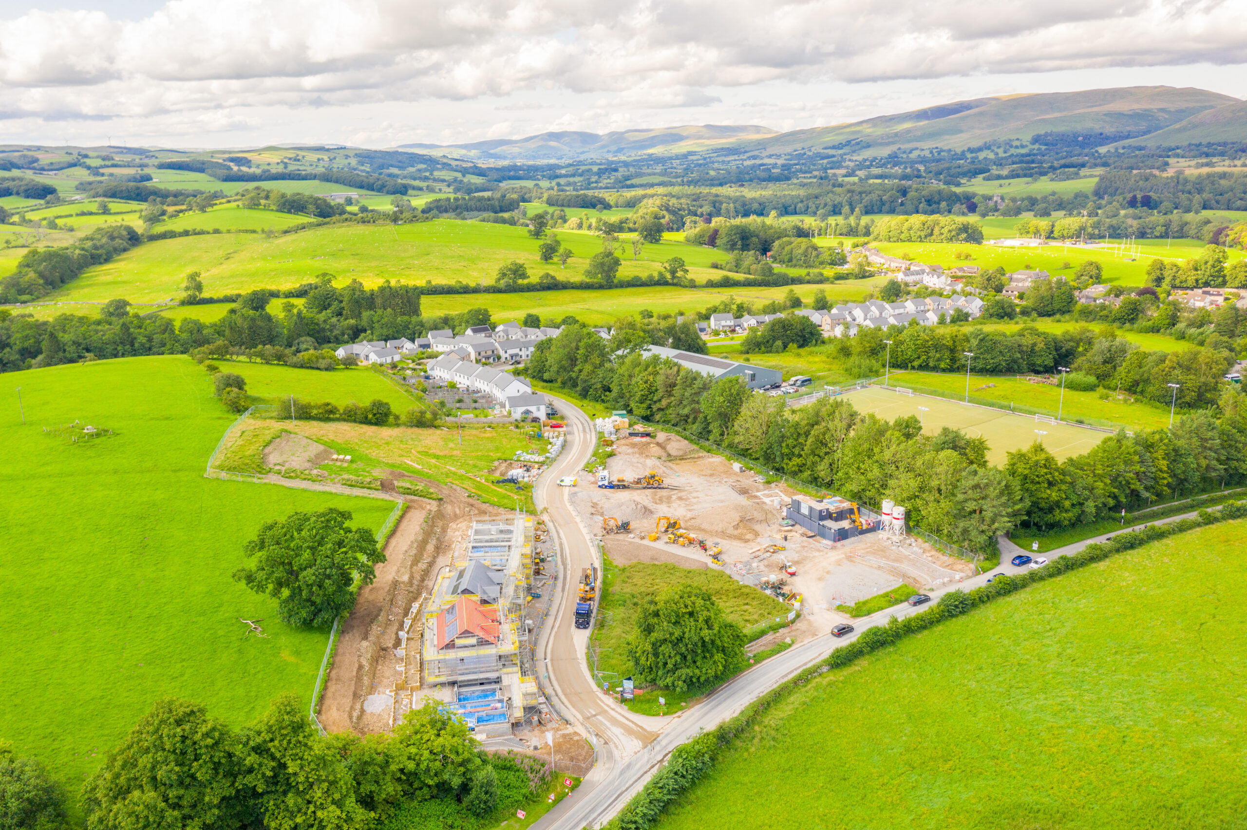 Drone footage of Lunesdale Rise in Kirkby Lonsdale - New build development - Russell Armer by Genesis Homes