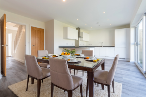 The kitchen/dining area in the 4-bedroom Lindale at Meadow Rigg in Kendal