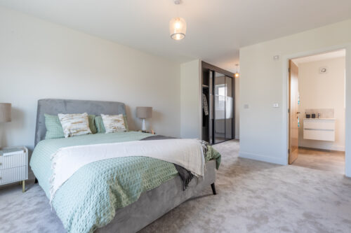 The master bedroom in the 3-bedroom Sedgwick at Meadow Rigg in Kendal - Genesis Homes