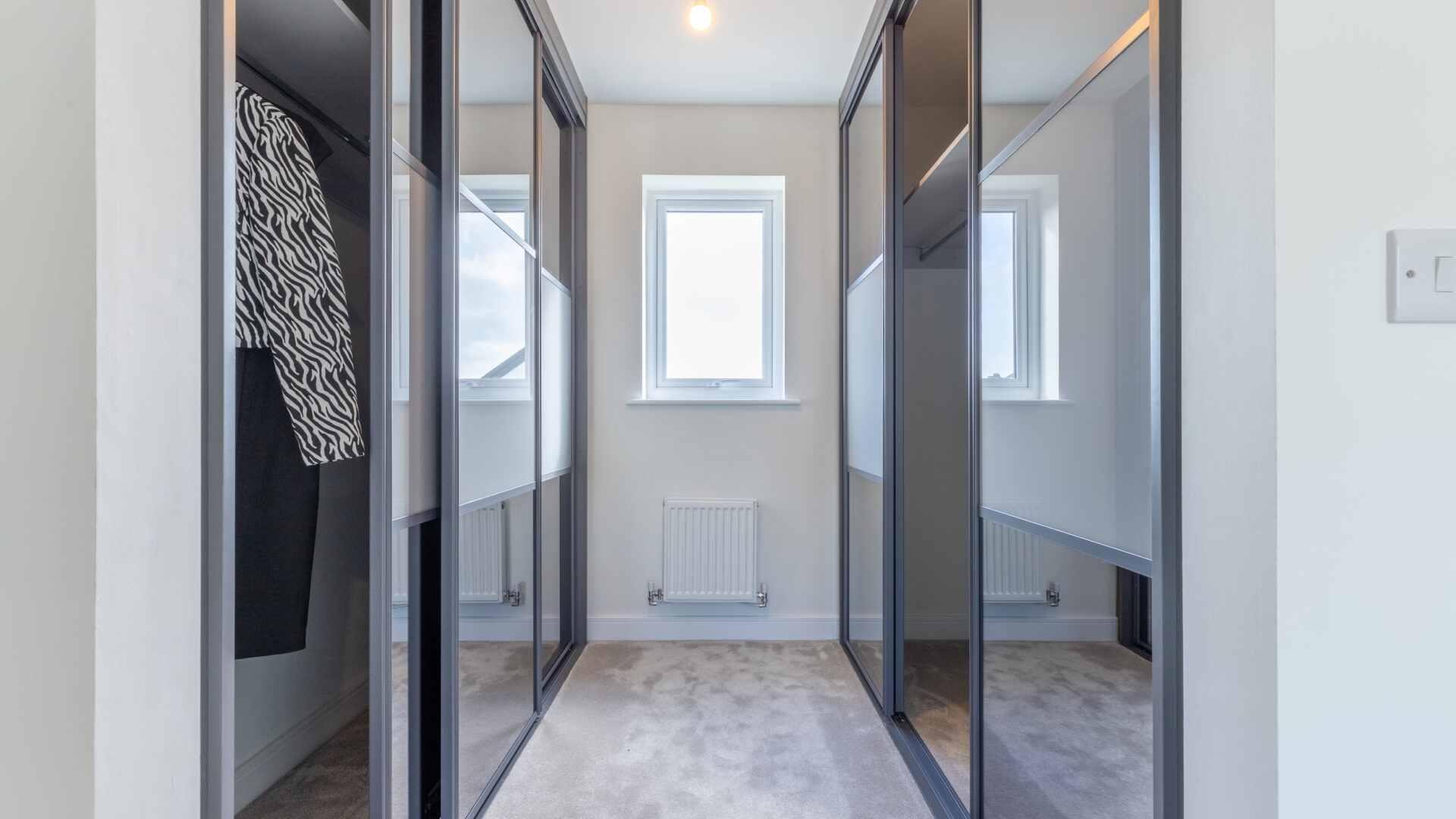 The dressing area of the master bedroom in the 3-bedroom Sedgwick at Meadow Rigg in Kendal - Genesis Homes