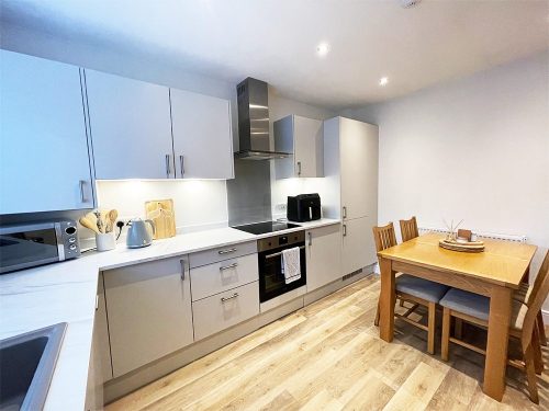Customer kitchen in The Dee bungalow
