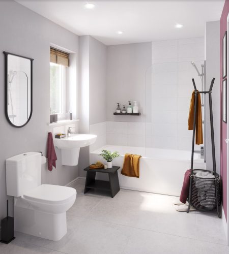 The main bathroom in the 3-bedroom semi-detached Endmoor house type