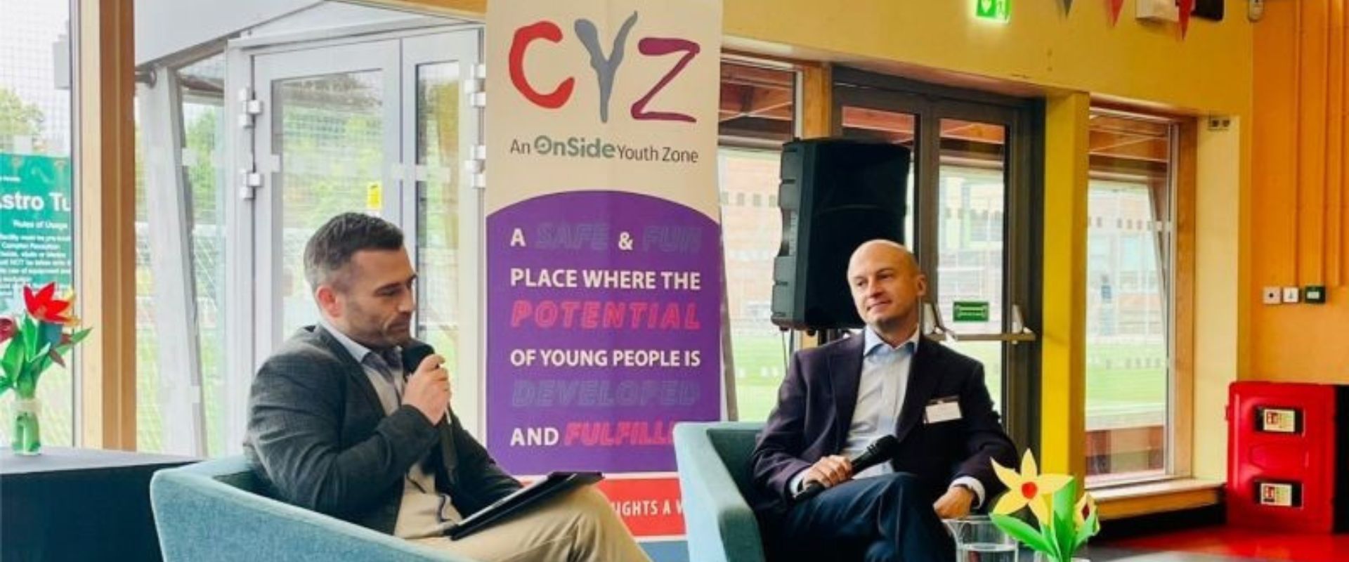 Nicky Gordon of Genesis Homes speaking at Carlisle Youth Zone