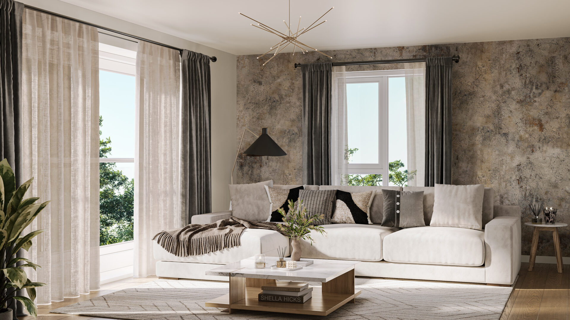 CGI image of the lounge in The Dalton housetype at Lunesdale Rise, Kirkby Lonsdale - Genesis Homes