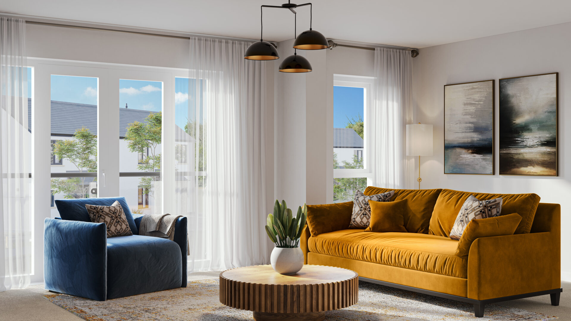 CGI image of the lounge in The Millfield house type at Lunesdale Rise, Kirkby Lonsdale - Genesis Homes