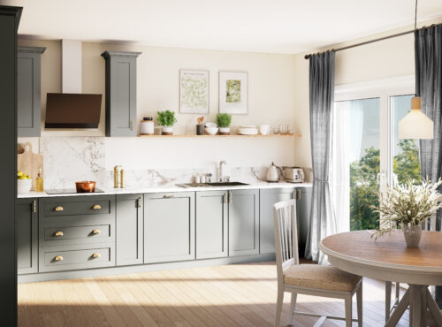 CGI image of the kitchen in The Middleton house type at Lunesdale Rise in Kirkby Lonsdale - Genesis Homes