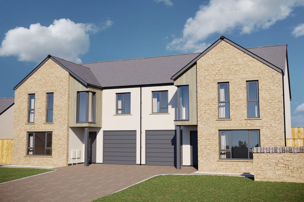 CGI of the exterior of The Storth, a 4-bedroom semi-detached home