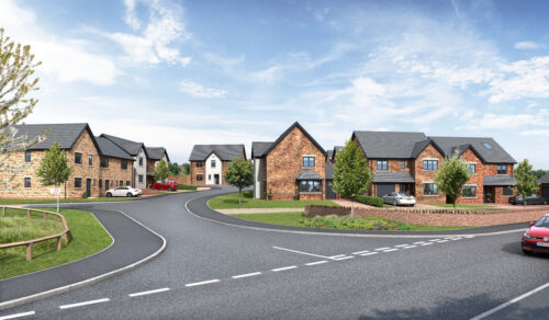 CGI street scene of a typical Genesis Homes development