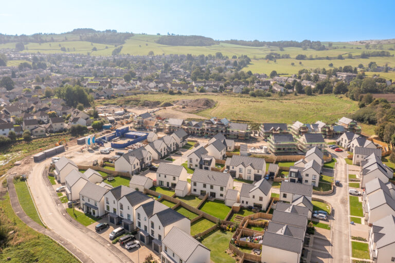 Meadow Rigg in Kendal drone image of new build homes