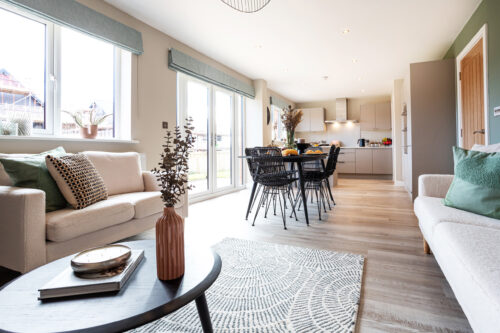 The Whillan house type kitchen, dining and family area