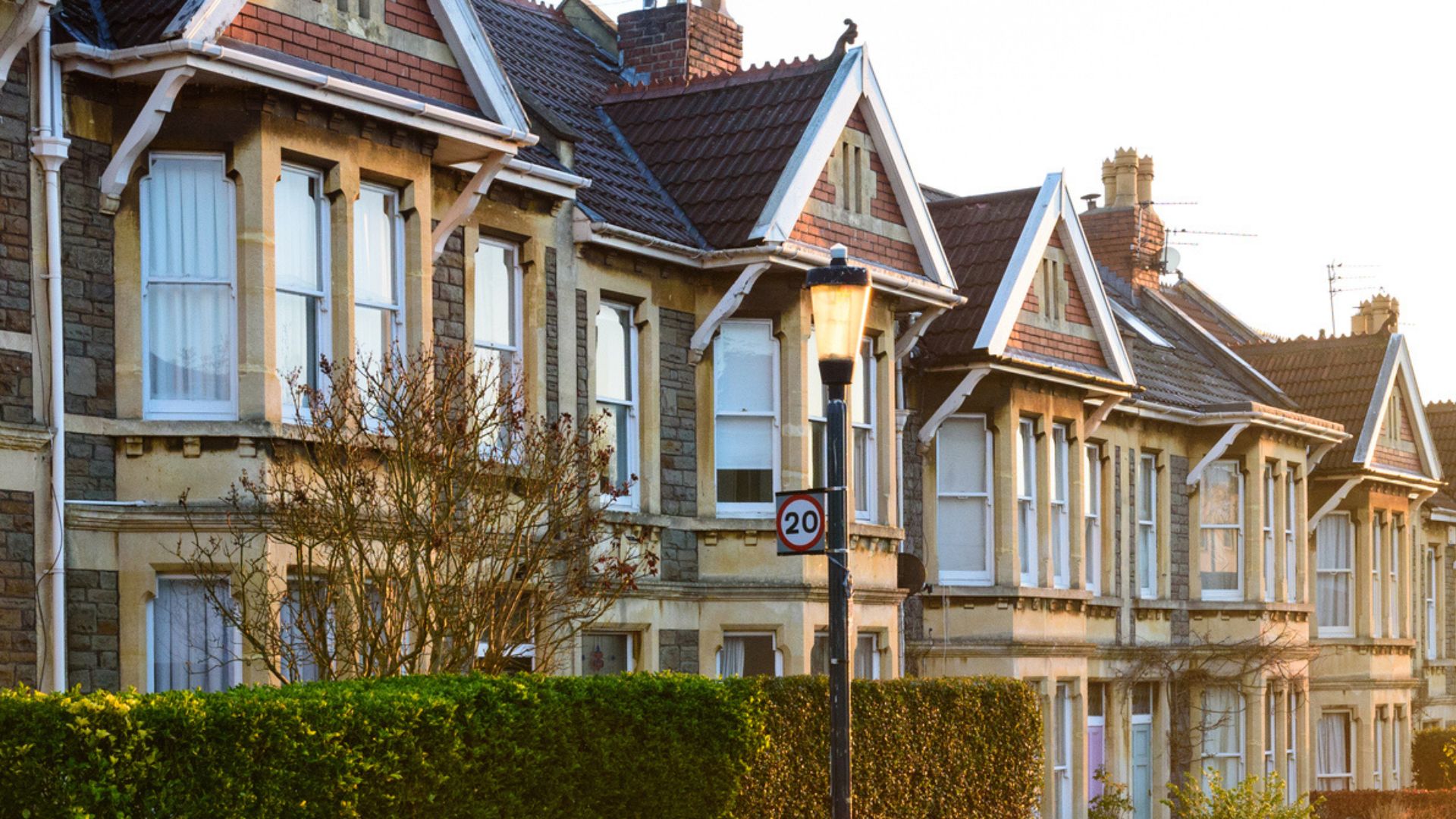 Row of traditional build houses 