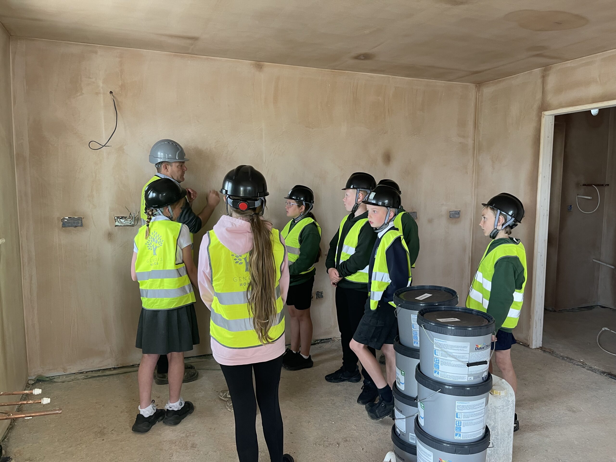 Genesis Homes hosting a site visit with St Paul's School in Seaton