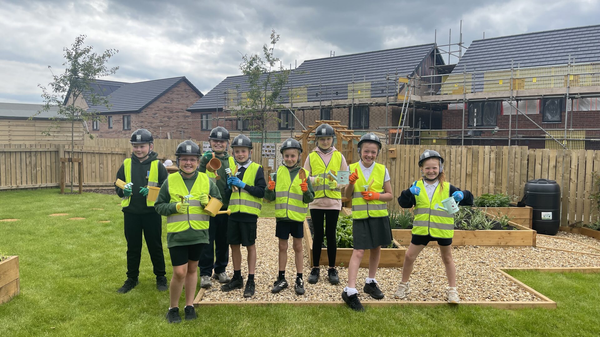 Pupils from St Paul's Junior School in Seaton visiting Genesis Homes' Derwent Rise development in Seaton